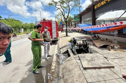 Lực lượng chức năng có mặt tại hiện trường vụ việc. (Ảnh: PC07)