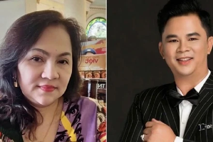 Bị can Lê Quốc Kháng (phải) và Lê Thị Mỹ Châu.