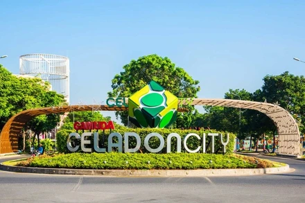 Dự án Khu Liên hiệp thể dục thể thao và dân cư Tân Thắng (quận Tân Phú) có nhiều sai phạm trong chỉ giới xây dựng ở một số khu. (Ảnh: celadoncitygamudaland.vn)