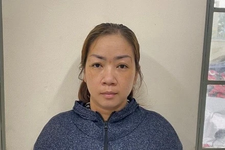 Đối tượng Lê Hồng Anh tại cơ quan Công an. (Ảnh: Công an cung cấp)