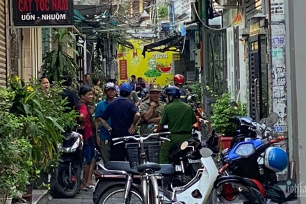 Hiện trường con hẻm nơi xảy ra vụ cháy.(Ảnh: CTV)