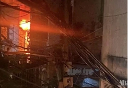 Hình ảnh căn nhà bị cháy.