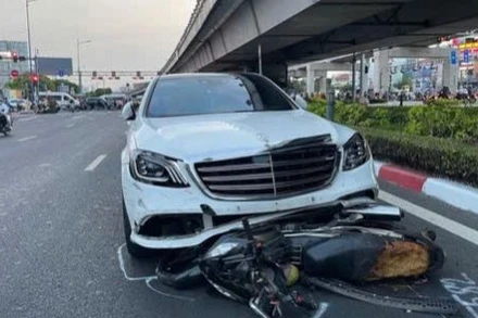 Hiện trường vụ tai nạn. (Ảnh: Anh Vũ)