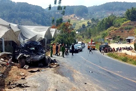 Hiện trường vụ tai nạn.