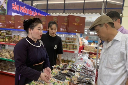 Nhiều nông sản, đặc sản vùng miền góp mặt tại phiên chợ nông sản ngày 21/6. (Ảnh: THANH TRÀ)