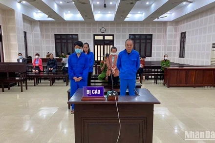 Các bị cáo tại phiên tòa.