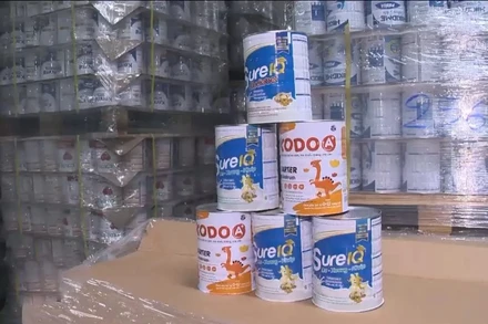 Hình ảnh các sản phẩm sữa vi phạm bị lực lượng chức năng thu giữ mới đây.