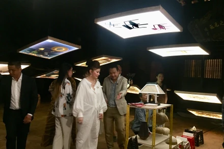  Các đại biểu tham quan những thiết kế tiêu biểu trong triển lãm. 