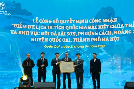Chùa Thầy, khu vực núi đá Sài Sơn, Phượng Cách, Hoàng Xá của huyện Quốc Oai được công nhận là điểm du lịch.