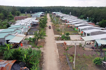 Điểm dân cư liền kề chốt dân quân thường trực biên giới xã Thanh Hòa, huyện Bù Đốp, tỉnh Bình Phước.