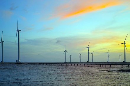 Dự án Nhà máy điện gió Bạc Liêu. (Ảnh LÊ NGUYỄN)