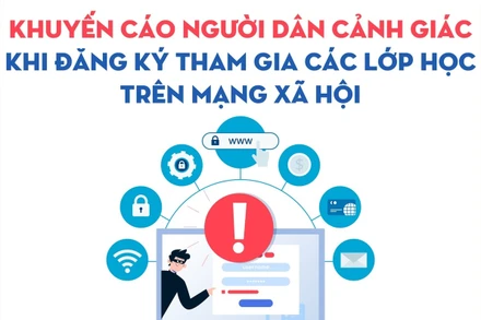 [Infographic] Khuyến cáo người dân cảnh giác khi đăng ký tham gia các lớp học trên mạng xã hội