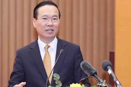 Chủ tịch nước Võ Văn Thưởng phát biểu. (Ảnh: Thống Nhất/TTXVN)