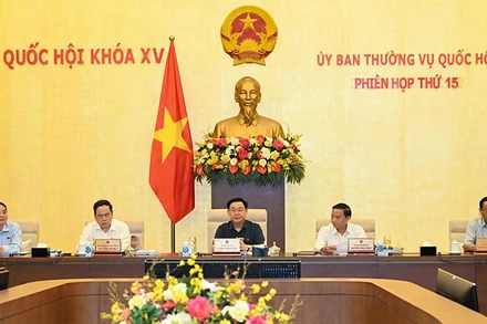 Phiên họp thứ 15 Ủy ban Thường vụ Quốc hội. (Ảnh: DUY LINH)