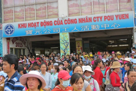 Công nhân lao động làm việc tại Công ty TNHH PouYuen Việt Nam, Thành phố Hồ Chí Minh.