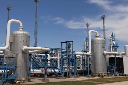 Cơ sở dự trữ khí đốt tự nhiên tại Zsana, Hungary. (Ảnh: THX/TTXVN)