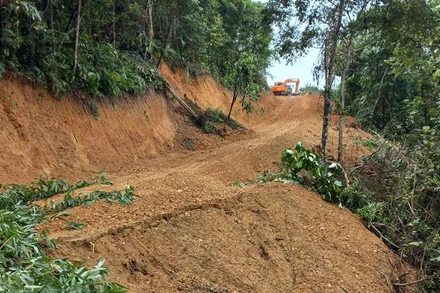 Mở đường lâm nghiệp tại xã Giáo Hiệu, huyện Pác Nặm.