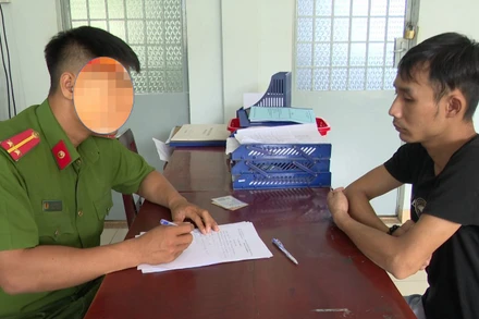 Cơ quan Công an làm việc với đối tượng Trần Minh Toàn.