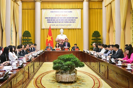 Toàn cảnh buổi họp báo.