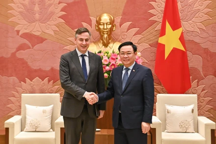 [Ảnh] Chủ tịch Quốc hội Vương Đình Huệ tiếp Chủ tịch Ủy ban Đối ngoại của Nghị viện châu Âu