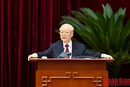 Tổng Bí thư Nguyễn Phú Trọng phát biểu chỉ đạo hội nghị.