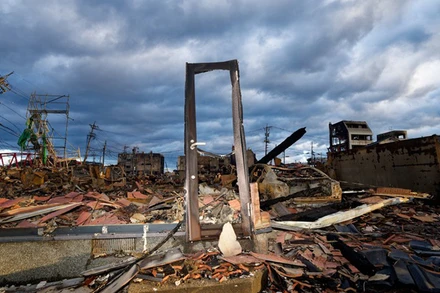 Cảnh tàn phá sau động đất tại thành phố Wajima, tỉnh Ishikawa, Nhật Bản, ngày 4/1/2024. (Ảnh: THX/TTXVN)