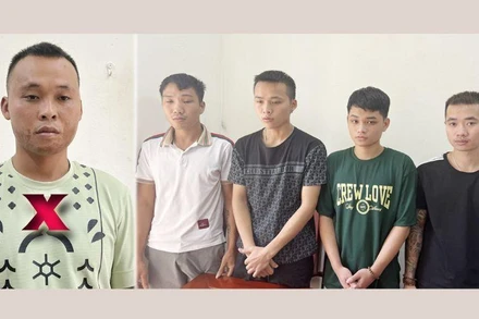 Vũ Văn Quỳnh (X) cùng các đối tượng có hành vi bắt giữ người trái pháp luật bị khởi tố.