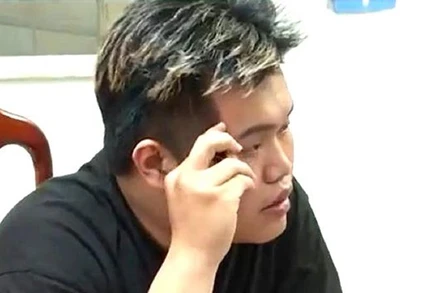 Đối tượng Bùi Thanh Nguyên tại cơ quan Công an.