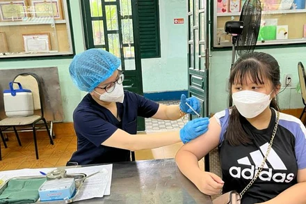 Tiêm vaccine phòng Covid-19 cho trẻ em từ 5 đến dưới 12 tuổi tại quận 5, Thành phố Hồ Chí Minh vào tháng 4/2022.