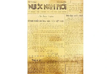 Báo Nước Nam mới - Cơ quan tuyên truyền của Khu giải phóng, ra ngày 21/8/1945.