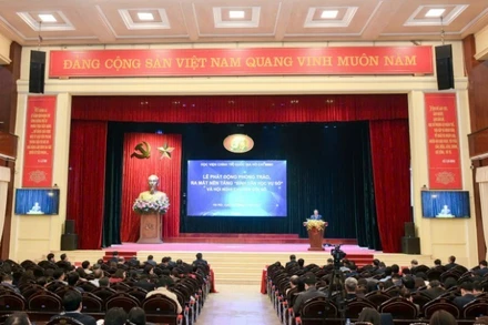 Toàn cảnh Lễ phát động phong trào “Bình dân học vụ số” và Hội nghị về chuyển đổi số tại Học viện Chính trị quốc gia Hồ Chí Minh. 