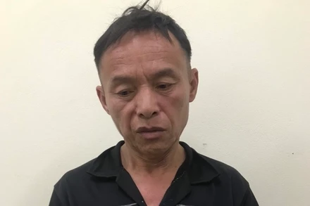 Đối tượng Giàng A Páo tại cơ quan công an.