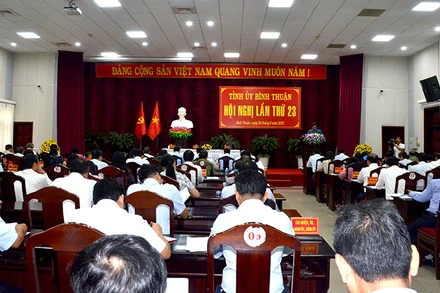 Toàn cảnh Hội nghị lần thứ 23 Ban Chấp hành Đảng bộ tỉnh Bình Thuận (khóa 13).