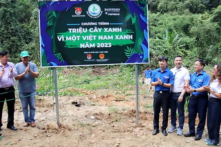 Chương trình “Triệu cây xanh-Vì một Việt Nam xanh” năm 2023 được triển khai với mục tiêu trồng mới cây xanh tại rừng phòng hộ đầu nguồn của tỉnh Bình Thuận. (Ảnh: Phú Hà)