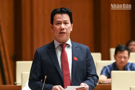 Bộ trưởng Tài nguyên và Môi trường Đặng Quốc Khánh trả lời chất vấn của đại biểu Quốc hội. (Ảnh: DUY LINH)