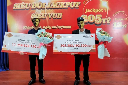Hai người chơi may mắn trúng thưởng Jackpot của Vietlott.