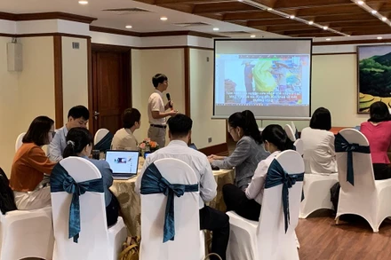 ThS. Nguyễn Đức Vinh - Tổng thư ký Đối tác hành động về Nhựa và Sức khỏe chia sẻ tại sự kiện. (Nguồn: PHA)