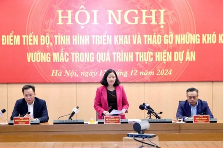 Bí thư Thành ủy Hà Nội Bùi Thị Minh Hoài chỉ đạo tháo gỡ những vướng mắc để bảo đảm tiến độ dự án đường Vành đai 4-Vùng Thủ đô.