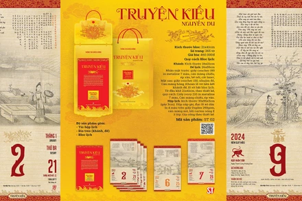 Bộ lịch "Truyện Kiều" được thực hiện công phu với phần chữ Nôm và đặc biệt là tranh minh họa tương ứng với nội dung được vẽ vô cùng công phu, chi tiết, tạo nên một ấn phẩm giàu tính nghệ thuật, rất có giá trị với văn hóa Việt.