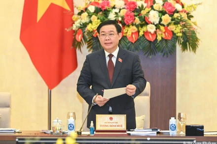 Chủ tịch Quốc hội Vương Đình Huệ phát biểu khai mạc Phiên họp thứ 22 của Ủy ban Thường vụ Quốc hội. (Ảnh: DUY LINH)