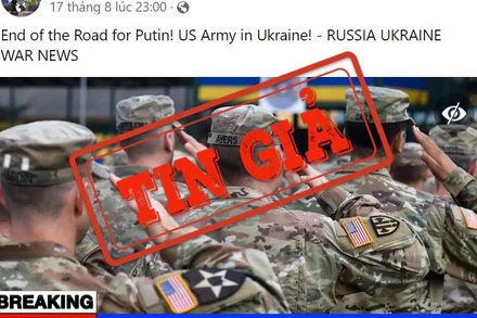 Một tài khoản Facebook đăng tải video thông tin sai sự thật rằng quân đội Mỹ đang hiện diện ở Ukraine. (Ảnh chụp màn hình)