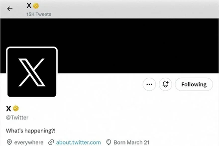Ảnh chụp màn hình trang chính thức của Twitter với logo ‘X’.