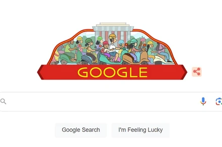 Google thay ảnh đại diện chào mừng Quốc khánh Việt Nam. (Ảnh chụp màn hình)