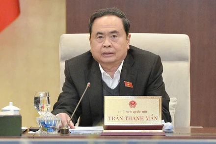 Chủ tịch Quốc hội Trần Thanh Mẫn góp ý kiến vào dự thảo Nghị quyết. (Ảnh: DUY LINH)