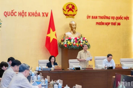 Phó Chủ tịch Quốc hội Nguyễn Đức Hải điều hành nội dung phiên họp. (Ảnh: DUY LINH)