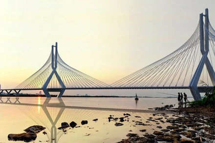 Phối cảnh cầu Tứ Liên.