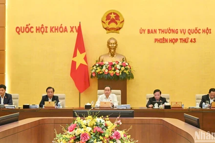 Chủ tịch Quốc hội Trần Thanh Mẫn chủ trì phiên họp. (Ảnh: DUY LINH)