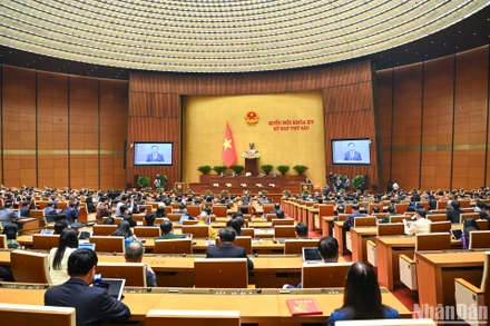 Quang cảnh phiên bế mạc Kỳ họp thứ 6, Quốc hội khóa XV sáng 29/11. (Ảnh: DUY LINH)