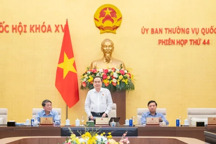 Chủ tịch Quốc hội Trần Thanh Mẫn phát biểu bế mạc phiên họp. (Ảnh: Media Quốc hội)