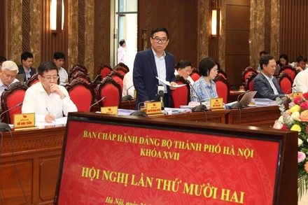 Các đại biểu thảo luận tại hội nghị ngày 26/4. (Ảnh: Duy Linh)